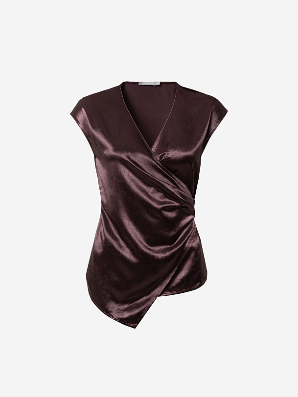 Блуза на запах из жатого атласа