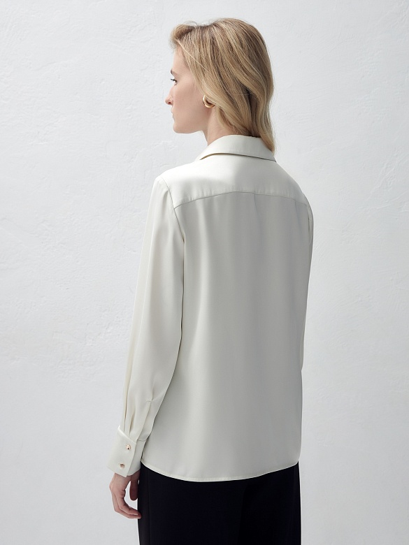 Свободная блуза из атласной ткани POMPA арт.1148630lm0603