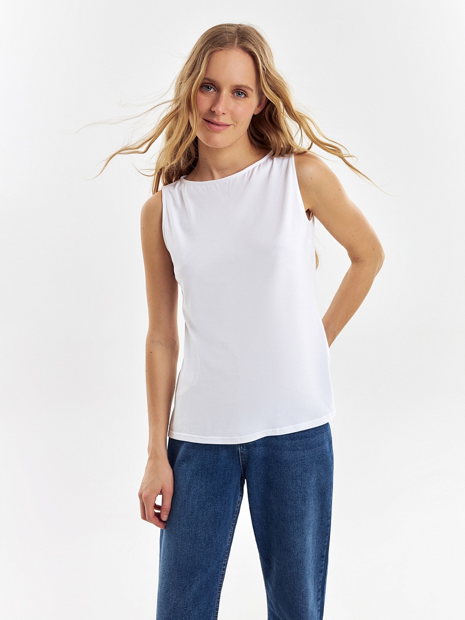 Топ из натуральных тканей с добавлением шёлка