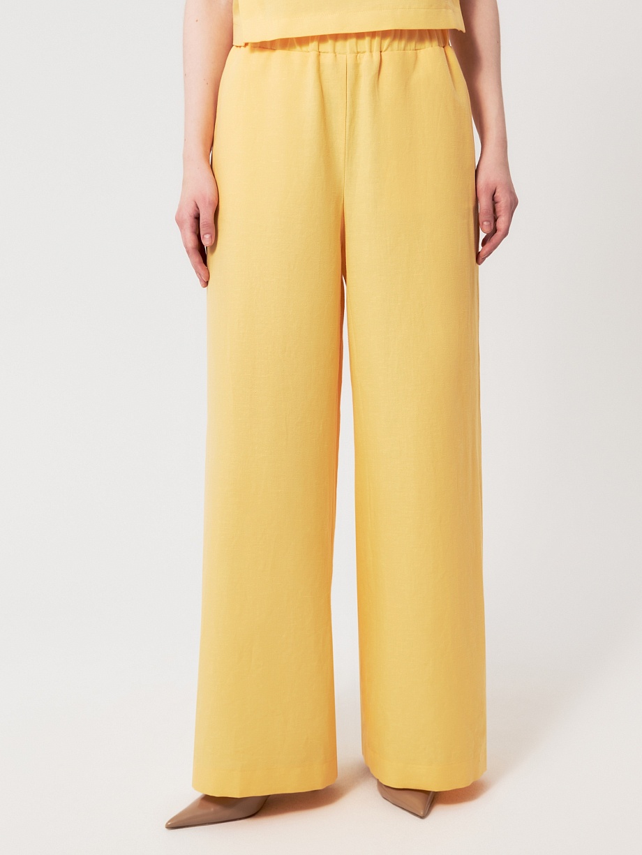 Летние брюки из хлопка и льна