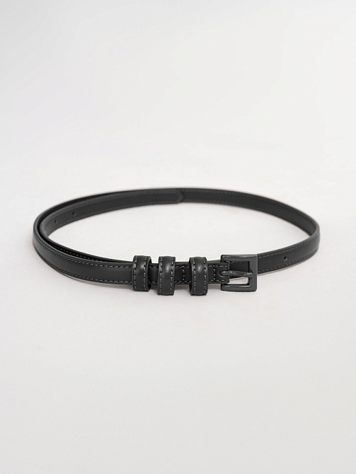 Тонкий ремень из натуральной кожи