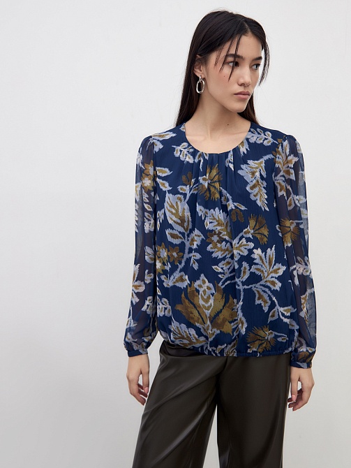 Свободная блуза из принтованого шифона