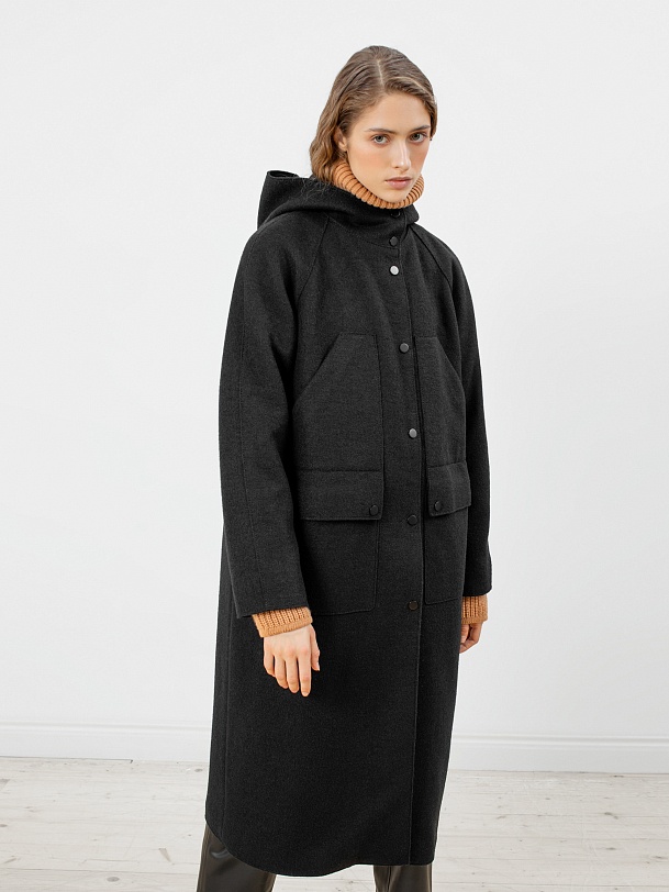 Шерстяное пальто еврозима с мембраной и утепленной спинкой