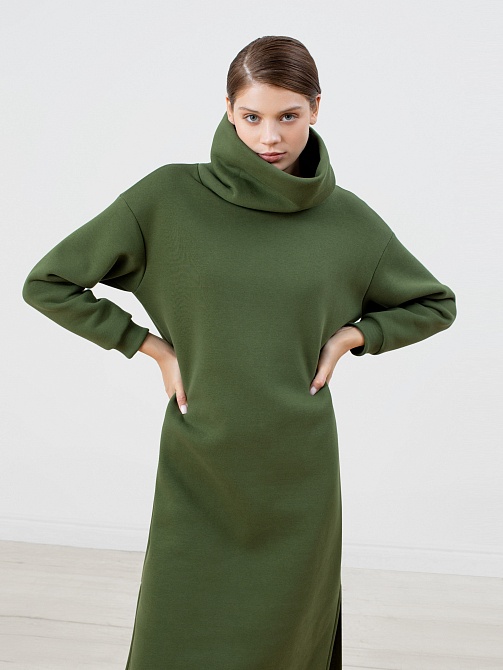 Платье из футера прямого силуэта