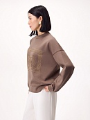 Хлопковый свитшот с аппликацией из страз POMPA арт.3810327jr0190