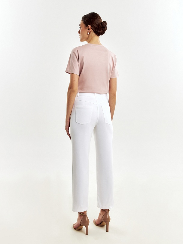 Укороченные белые джинсы из хлопка