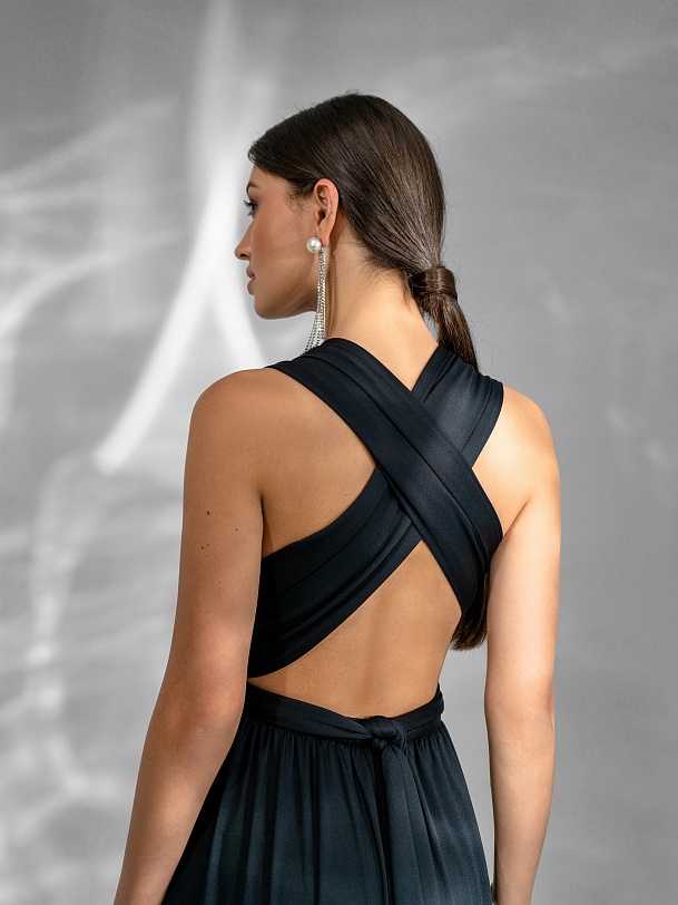 Платье вечернее длинное черное