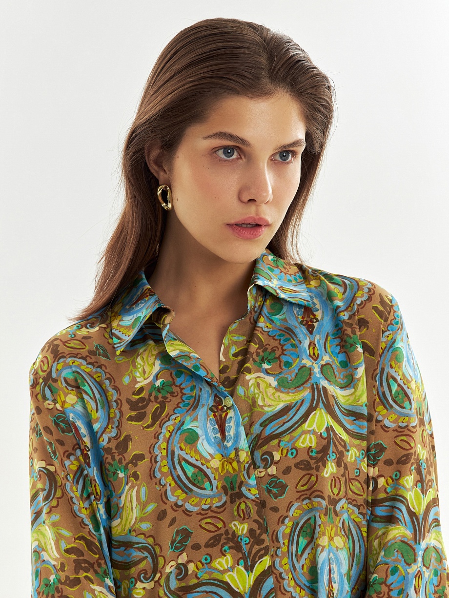 Платье-рубашка из натуральной ткани