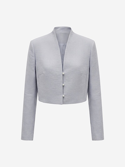 Укороченный жакет с декоративными пуговицами POMPA