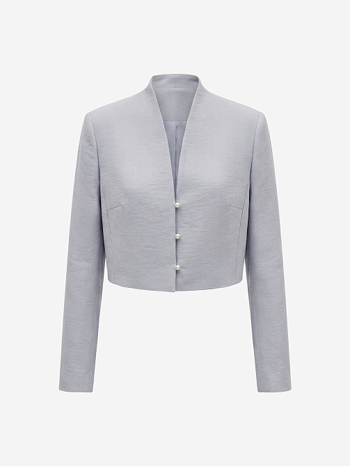 Укороченный жакет с декоративными пуговицами