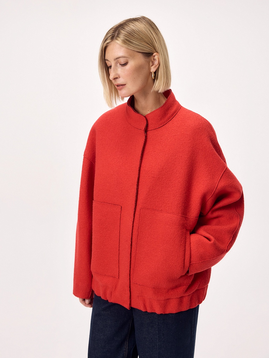 Бомбер из варёной шерсти с мембраной