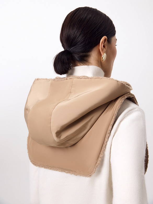 Двусторонняя зимняя экошуба со съёмным капюшоном POMPA арт.1014491p60807