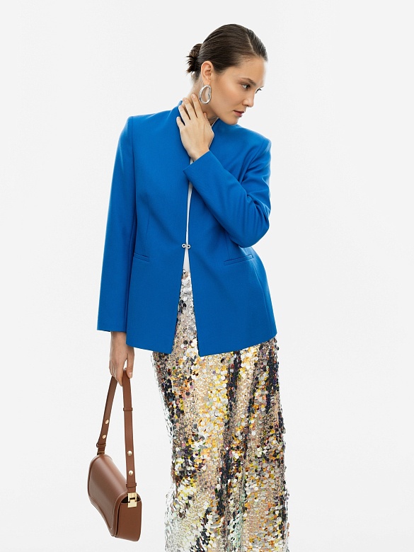 Приталенный жакет из костюмной ткани  POMPA арт.1100640be0265