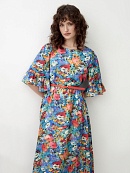 Платье-трапеция в ярком цветочном принте с поясом POMPA арт.3137810bf0490