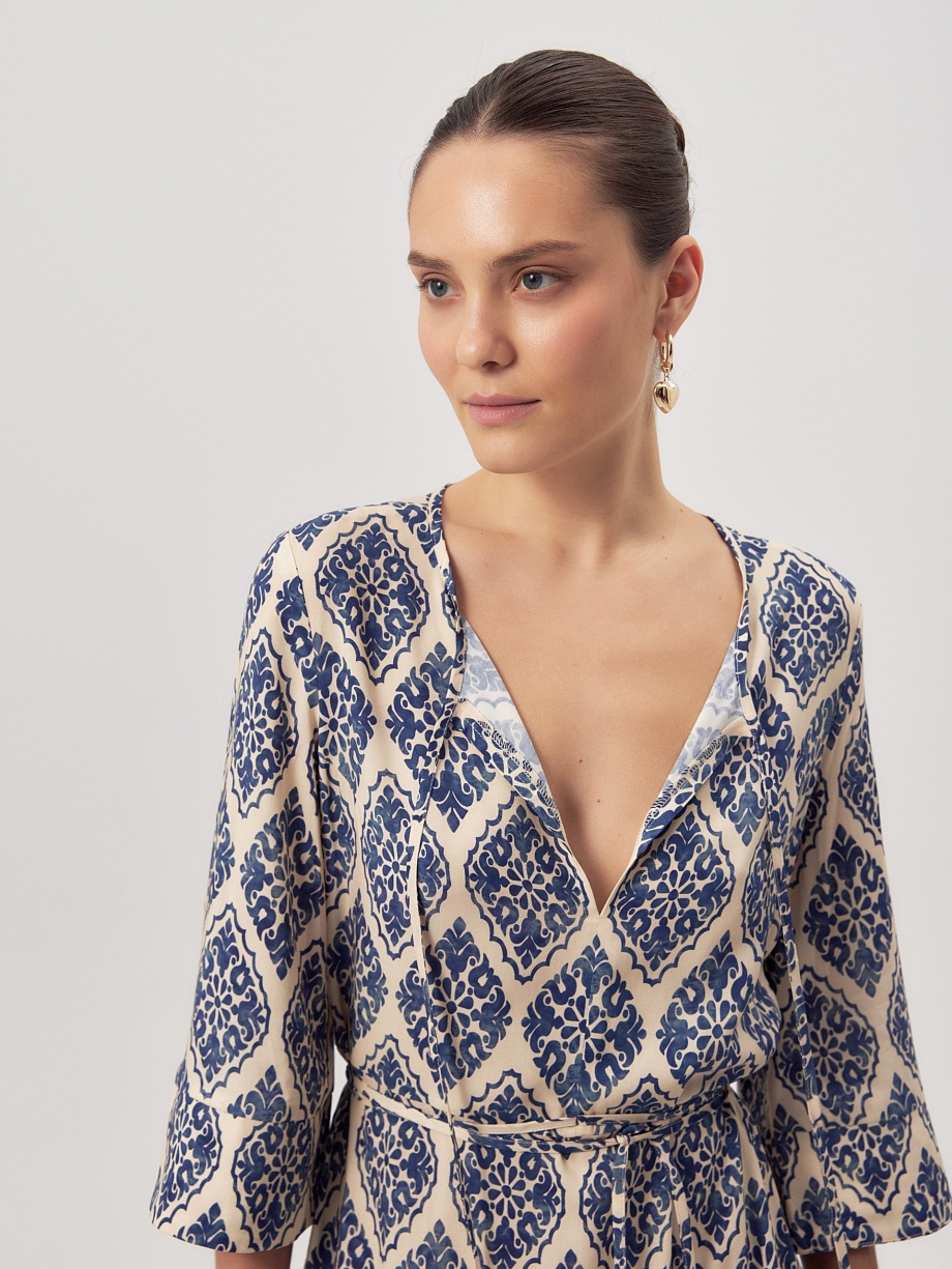 Летнее платье в пол из вискозы