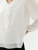 Блуза свободного силуэта с V-образным вырезом и рюшей POMPA арт.1149380me0601