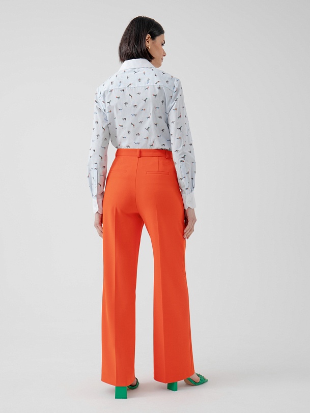 Прямые свободные брюки из костюмной ткани