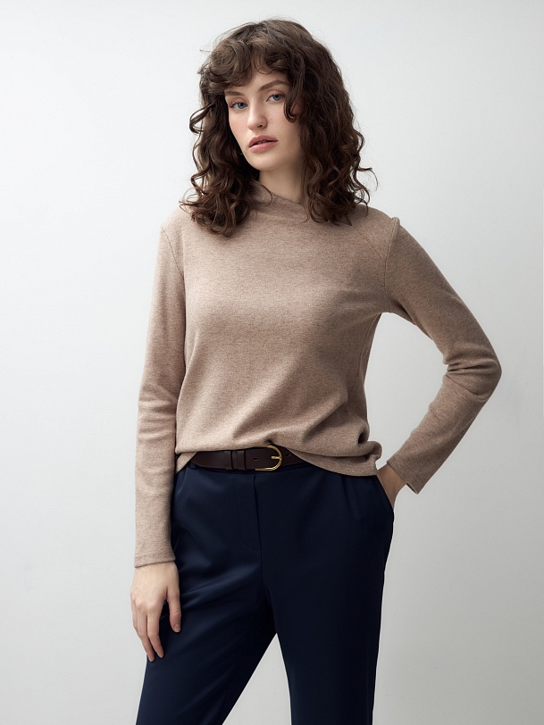 Джемпер из тонкого фактурного трикотажа