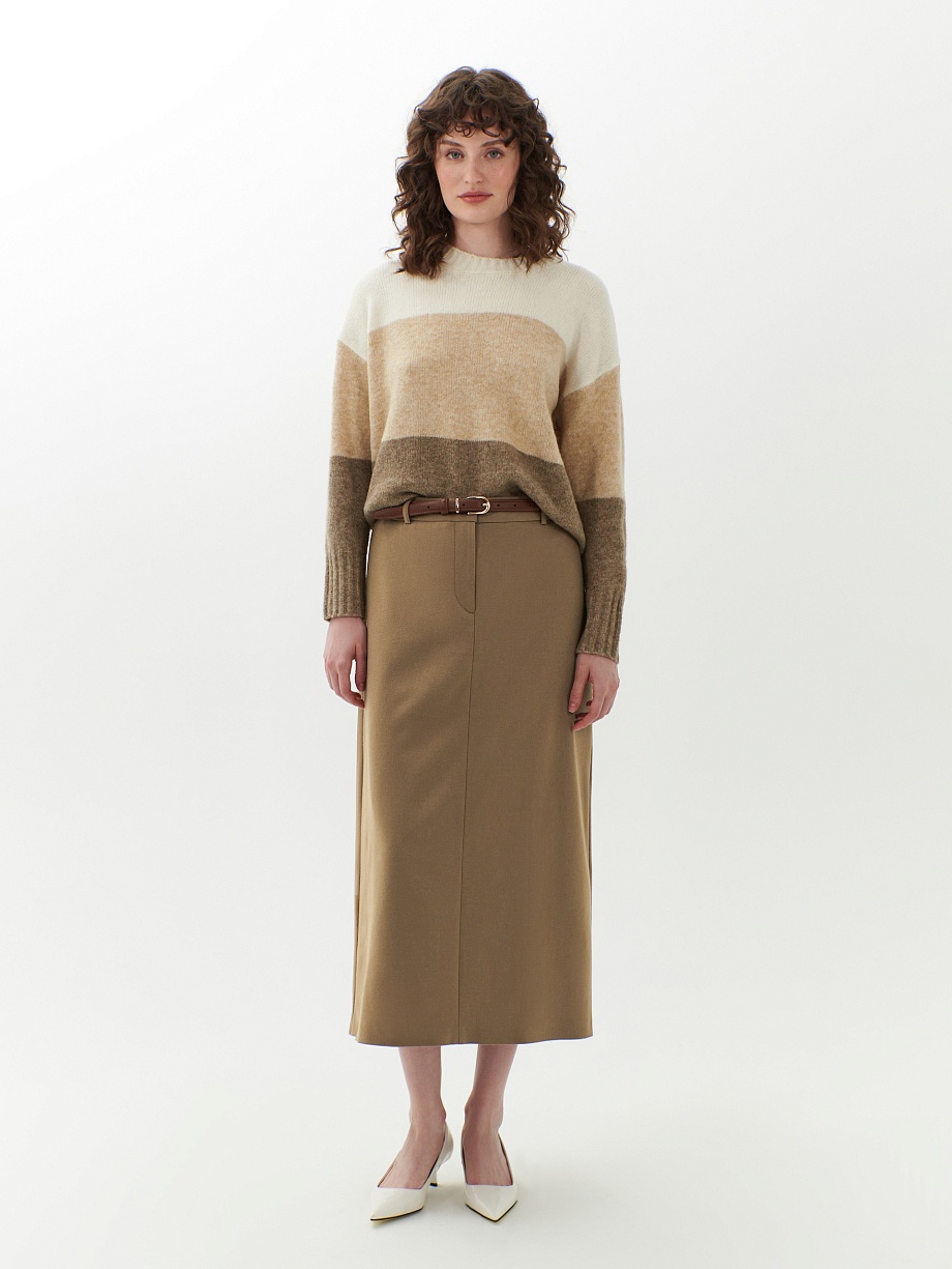 Юбка миди из шерстяной ткани