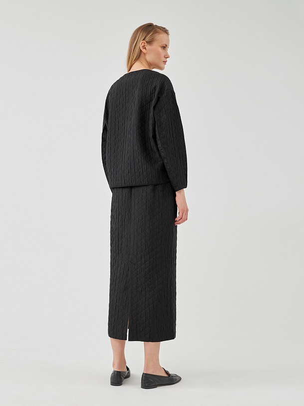  Свободный стеганый жакет на кнопках