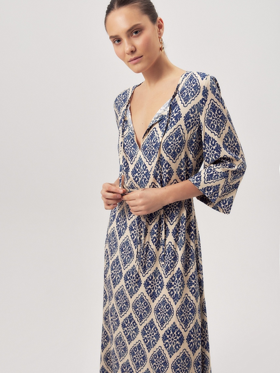 Летнее платье в пол из вискозы