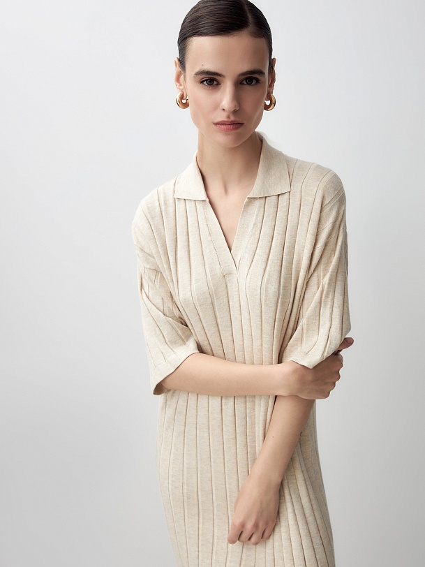 Платье-поло из вискозного трикотажа