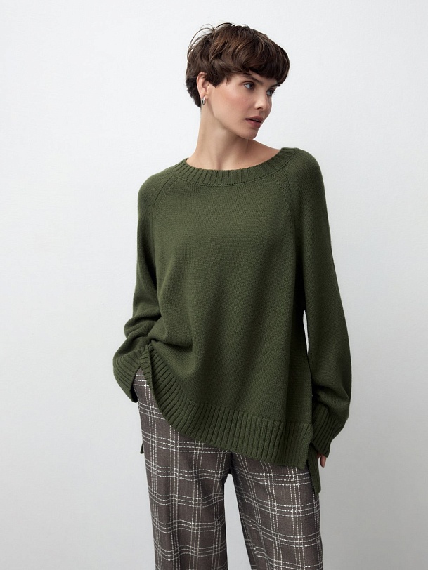 Свободный джемпер из вязаного трикотажа