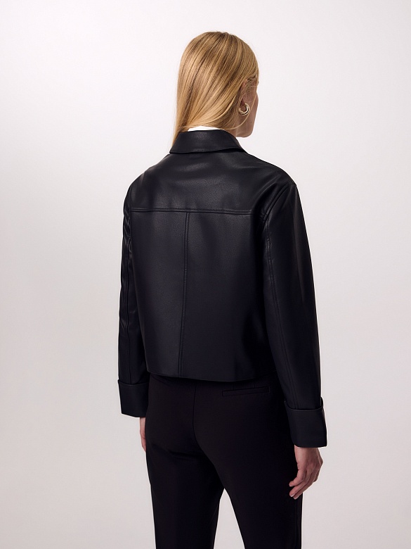 Укороченный жакет из экокожи POMPA арт.3101390pd1299