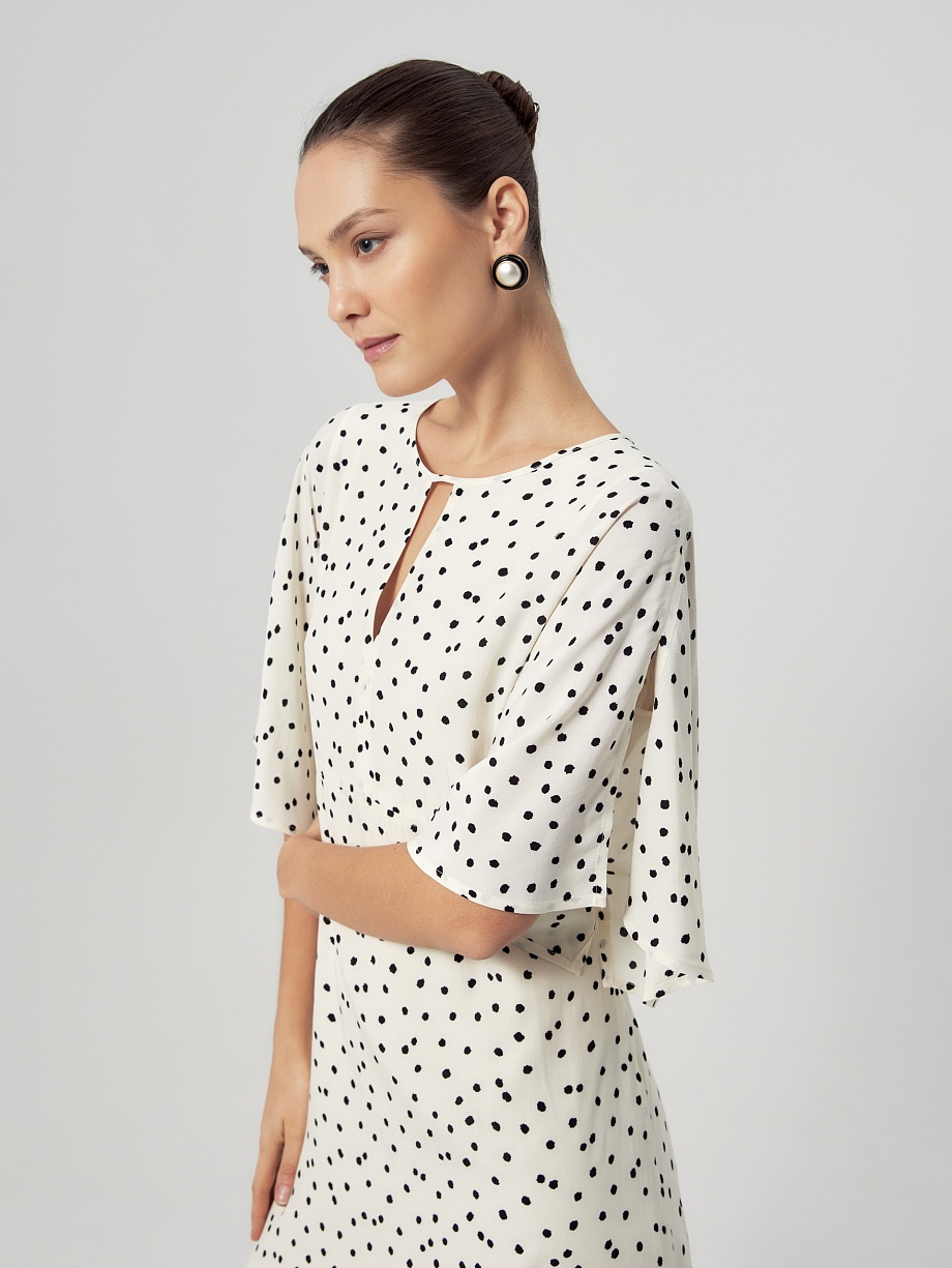 Платье из 100% вискозы в горошек