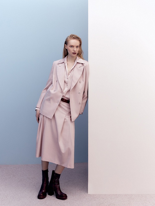 Юбка-миди из текстурной костюмной ткани