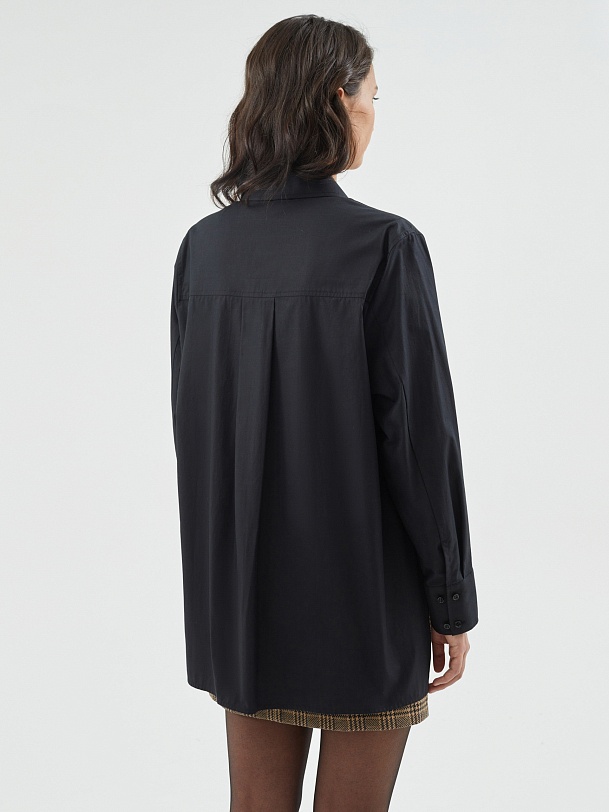 Свободная блуза из хлопка с удлинённой спинкой