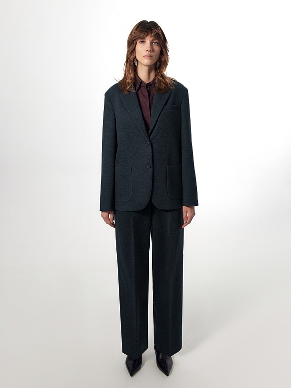 Жакет однобортный из костюмной ткани POMPA арт.2101192cl0591