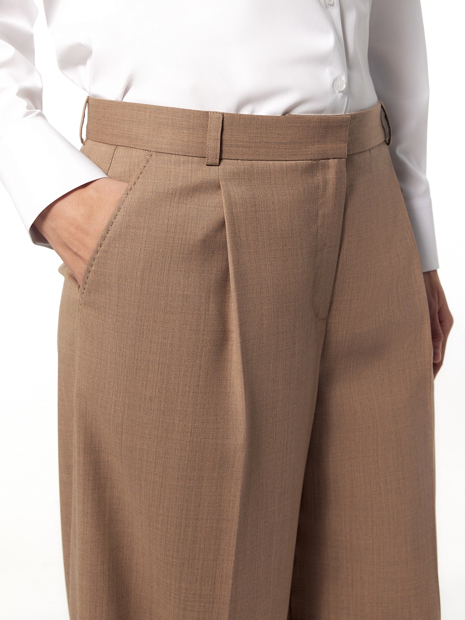 Прямые брюки из премиальной костюмной ткани