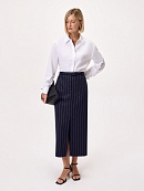 Юбка-миди из костюмной ткани с полосками люрекса POMPA арт.3121543se0190