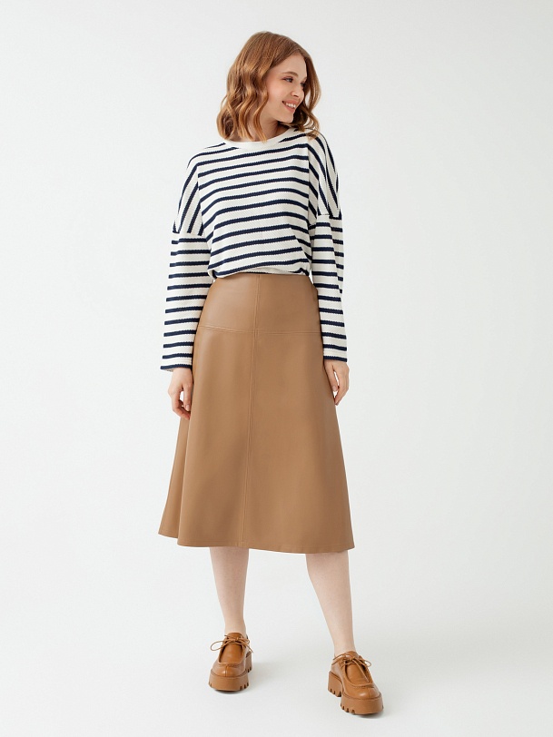 Юбка-трапеция из экокожи