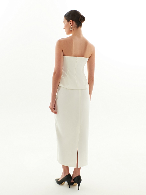 Топ без бретелей с асимметричными складками POMPA арт.2550021ny0403