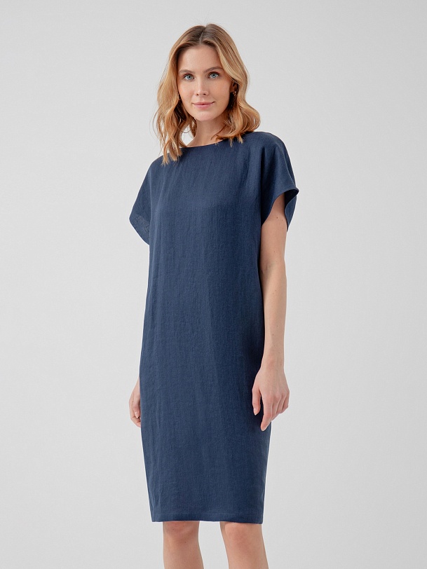 Платье-кокон из 100% льна