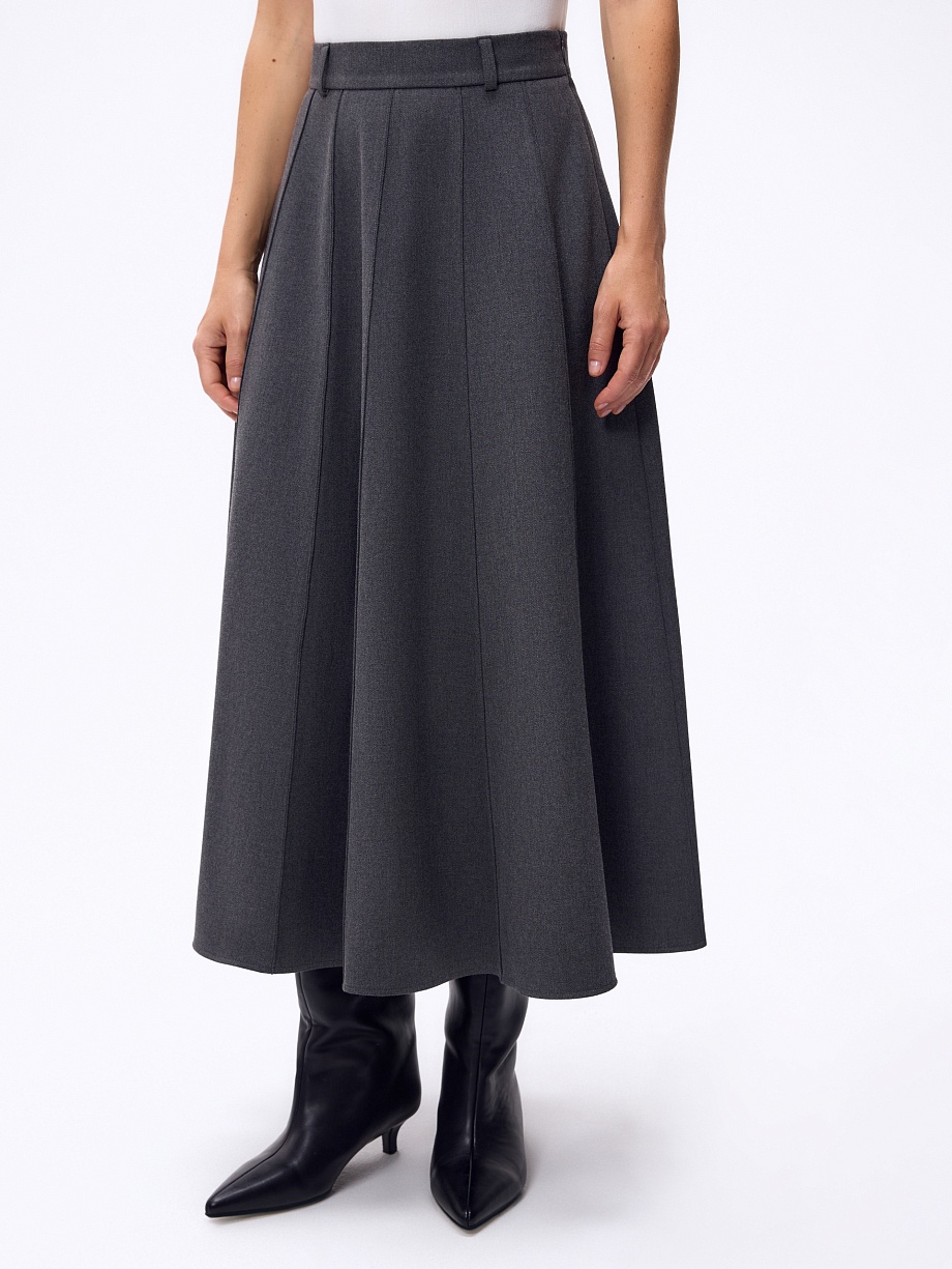 Юбка трапеция из костюмной ткани