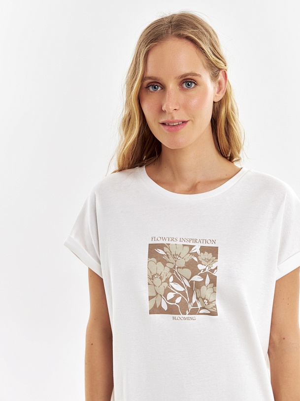 Свободная футболка из мерсеризированного хлопка