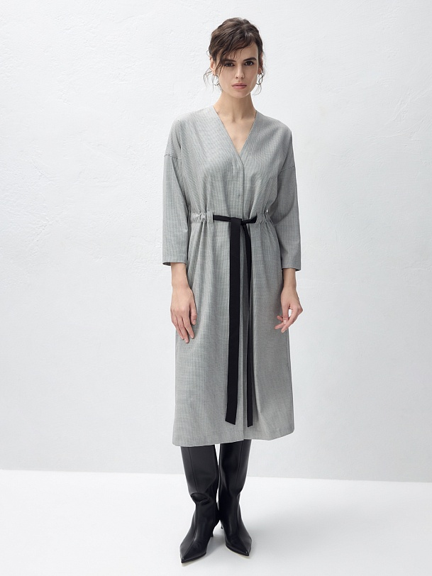 Платье миди из вискозной костюмной ткани