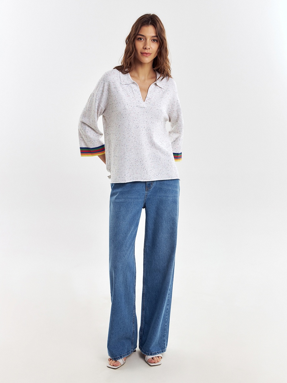 Вязаный джемпер свободного силуэта из вискозной пряжи