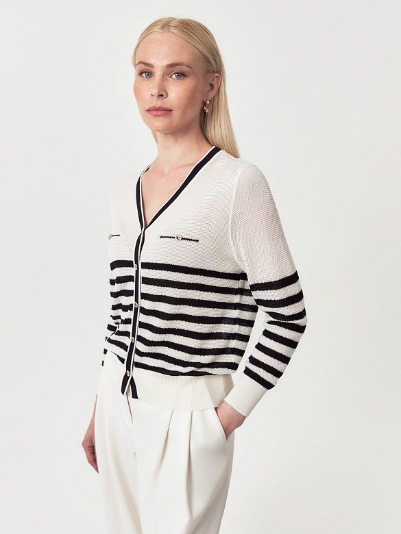 Полупрозрачный кардиган из вискозной пряжи POMPA арт.3612170kn2190