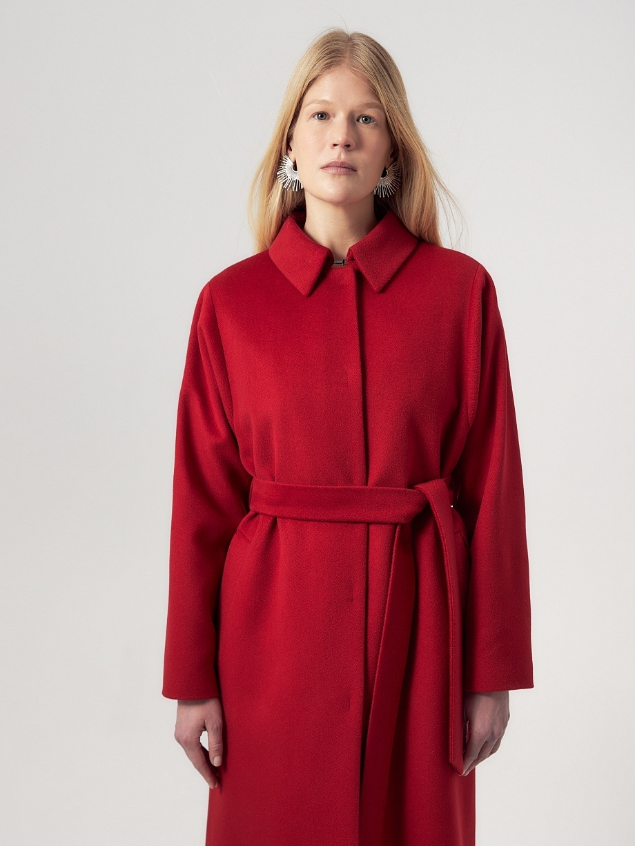 Демисезонное пальто из шерсти с мембраной