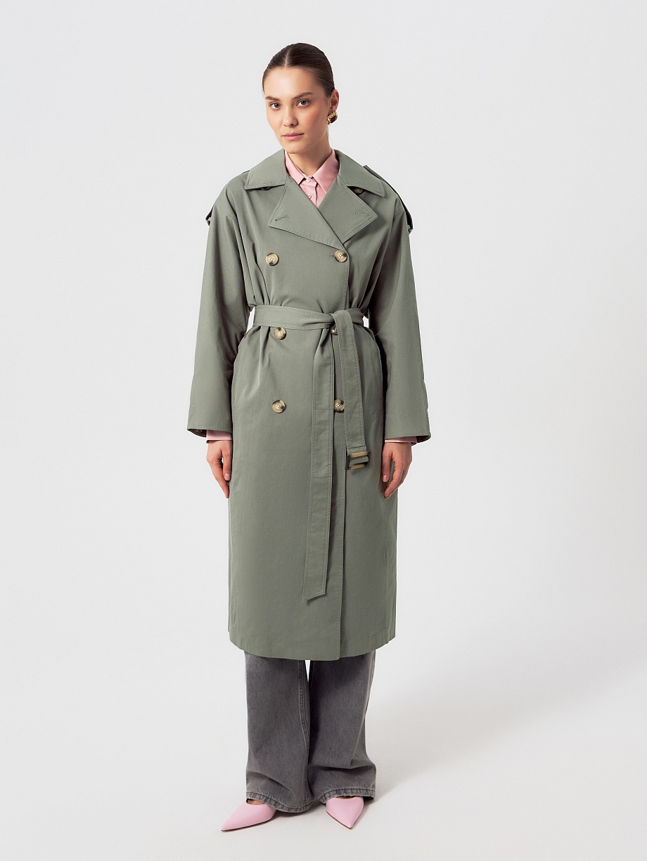 Классический двубортный тренч
